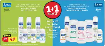 Kruidvat Hele assortiment Sanex 1+1 gratis aanbieding