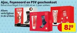 Kruidvat Ajax, Feyenoord en PSV geschenkset aanbieding