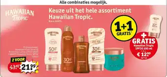Kruidvat Hawaiian Tropic Glowing Protection Lotion SPF50 aanbieding