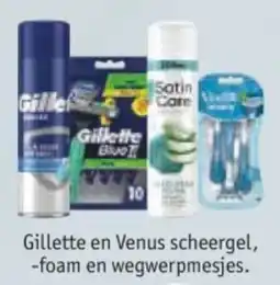 Kruidvat Gillette en Venus scheergel, foam en wegwerpmesjes aanbieding
