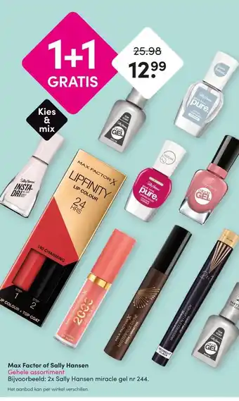 DA Max Factor of Sally Hansen Gehele assortiment aanbieding