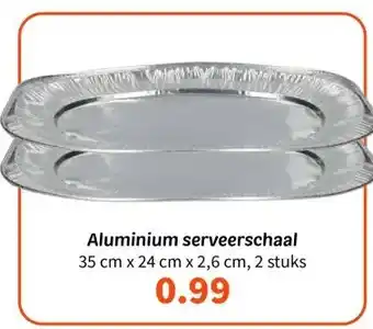 Wibra Aluminium serveerschaal 35 cm x 24 cm x 2,6 cm, 2 stuks aanbieding
