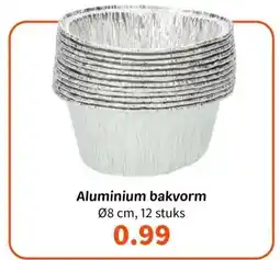 Wibra Aluminium bakvorm 08 cm, 12 stuks aanbieding