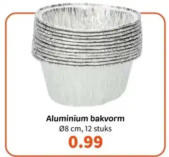 Wibra Aluminium bakvorm 08 cm, 12 stuks aanbieding