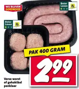 Nettorama Verse worst of gehaktbal panklaar aanbieding