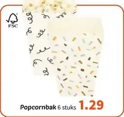 Wibra Popcornbak 6 stuks aanbieding