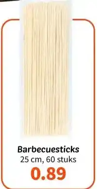Wibra Barbecuesticks 25 cm, 60 stuks aanbieding