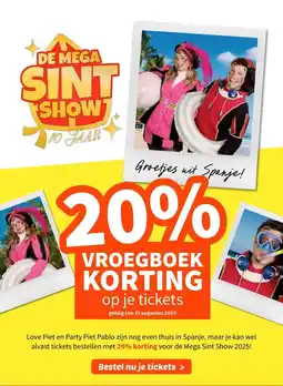 Wibra 20% VROEGBOEK KORTING op je tickets aanbieding
