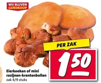Nettorama Eierkoeken of mini rozijnen-krentenbollen aanbieding