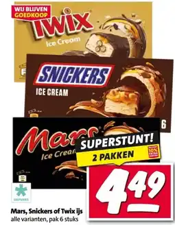 Nettorama Mars, Snickers of Twix ijs aanbieding
