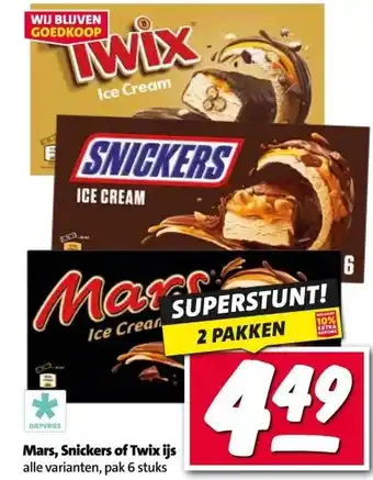 Nettorama Mars, Snickers of Twix ijs aanbieding