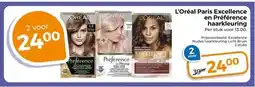 Trekpleister L'Oréal Paris Excellence en Préférence haarkleuring aanbieding