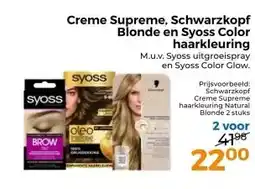 Trekpleister Creme Supreme, Schwarzkopf Blonde en Syoss Color haarkleuring aanbieding
