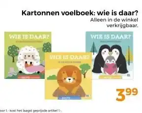 Trekpleister Kartonnen voelboek: wie is daar? aanbieding