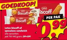 Nettorama Lotus biscoff of speculoos sandwich aanbieding