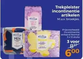 Trekpleister Trekpleister incontinentie artikelen M.u.v. broekjes. aanbieding