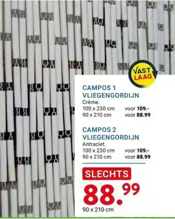 Kluswijs CAMPOS 1 VLIEGENGORDIJN aanbieding
