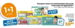 Trekpleister Pampers luiers en luierbroekjes big pack, maxi pack en giga pack** aanbieding