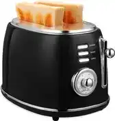 Bol.com MOA Retro Broodrooster - Toaster met 2 Extra Bede Sleuven - 6 Warmteniveaus - 850W - Zwart aanbieding