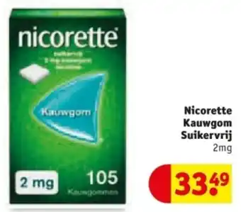 Kruidvat Nicorette Kauwgom Suikervrij aanbieding