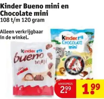 Kruidvat Kinder Bueno mini en Chocolate mini aanbieding
