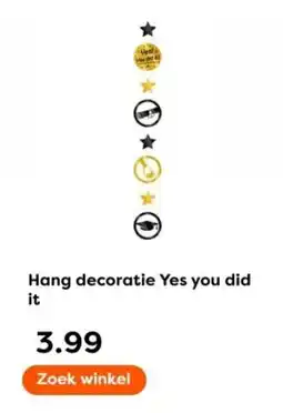 The Read Shop Hang decoratie Yes you did it aanbieding
