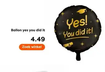 The Read Shop Ballon yes you did it aanbieding