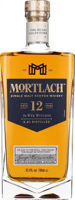 Drankdozijn Mortlach 12 years Single Malt 70CL aanbieding