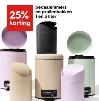 HEMA pedaalemmers en prullenbakken aanbieding