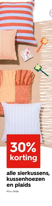 HEMA alle sierkussens, kussenhoezen en plaids aanbieding