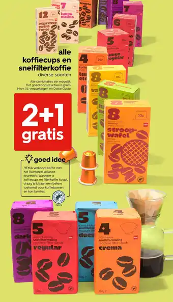 HEMA alle koffiecups en snelfilterkoffie aanbieding