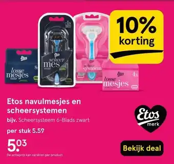 Etos Philips OneBlade scheerapparaten en -mesjes aanbieding
