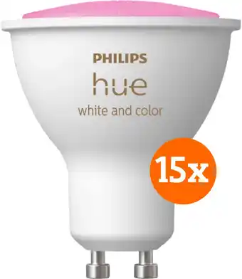 Coolblue Philips Hue White and Color GU10 15-pack aanbieding