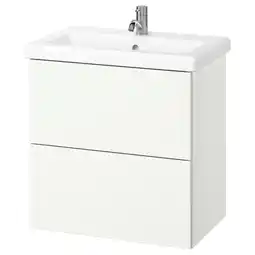 IKEA Enhet / tvÄllen Wastafelkast m lades/wastafel/kraan, wit, 64x43x65 cm aanbieding