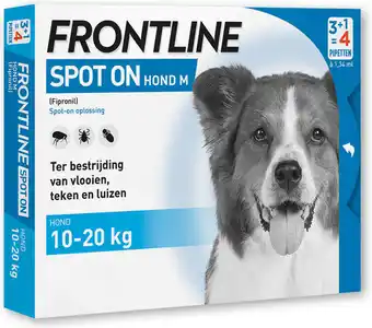 Intratuin Frontline vlooiendruppels Spot On voor honden 10-20 kg 4 stuks aanbieding