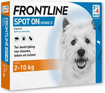 Intratuin Frontline vlooiendruppels Spot On voor honden 2-10 kg 4 stuks aanbieding