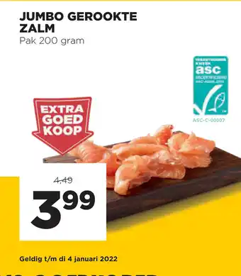 Jumbo Gerookte zalm pak 200 gram aanbieding