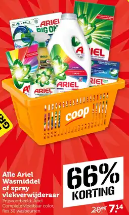 CoopCompact Alle Ariel Wasmiddel of spray vlekverwijderaar aanbieding