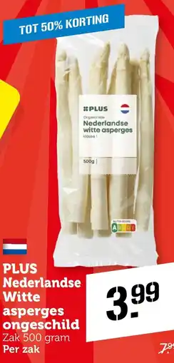 CoopCompact Plus nederlandse witte asperges ongeschild aanbieding