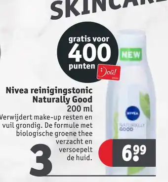 Kruidvat Nivea reinigingstonic Naturally Good 200 ml aanbieding