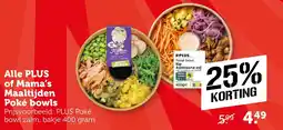 CoopCompact Alle PLUS of Mama's Maaltijden Poké bowls aanbieding