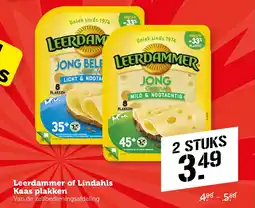 CoopCompact Leerdammer of Lindahls Kaas plakken aanbieding