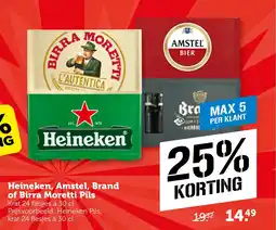 CoopCompact Heineken, Amstel, Brand of Birra Moretti Pils aanbieding