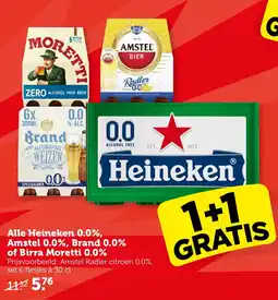 CoopCompact Alle Heineken 0.0%, Amstel 0.0%, Brand 0.0% of Birra Moretti 0.0% aanbieding