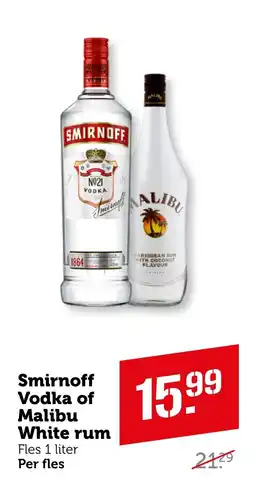CoopCompact Smirnoff Vodka of Malibu White rum aanbieding