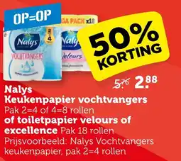 CoopCompact Nalys Keukenpapier vochtvangers of toiletpapier velours of excellence aanbieding