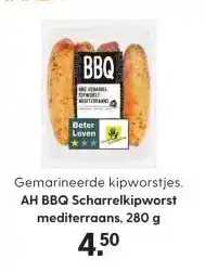 Albert Heijn AH BBQ Scharrelkipworst mediterraans, 280 g aanbieding