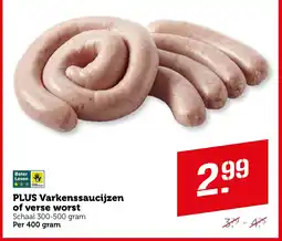 CoopCompact PLUS Varkenssaucijzen of verse worst aanbieding