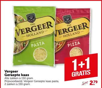 CoopCompact Vergeer Geraspte kaas aanbieding