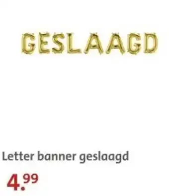 Bruna Letter banner geslaagd aanbieding